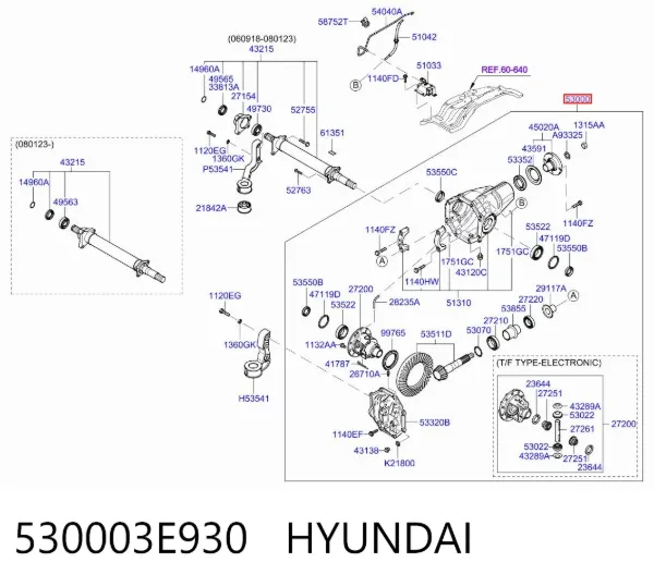 Reductor delantero 530003E930 Hyundai/Kia