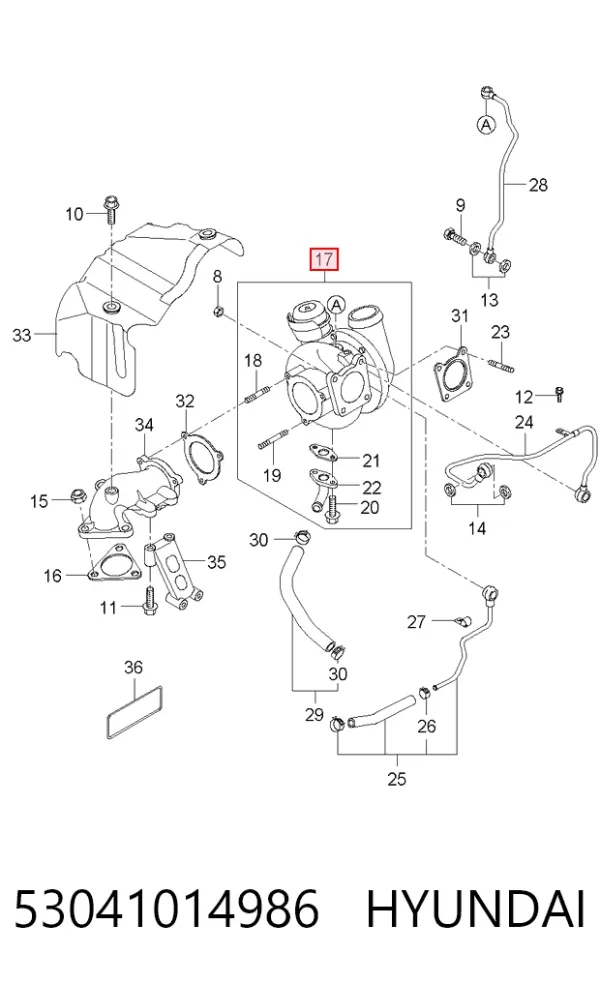 Turbocompresor 53041014986 Hyundai/Kia