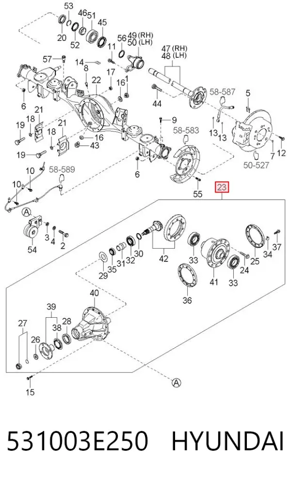 Grupo trasero 531003E250 Hyundai/Kia