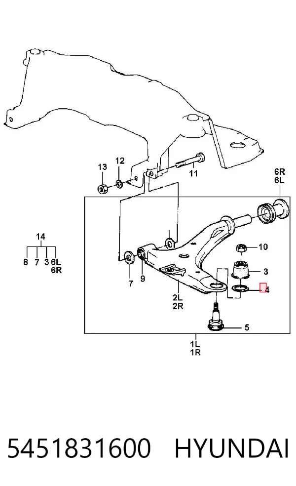 Anillo de retención del cojinete de la rueda delantera 5451831600 Hyundai/Kia