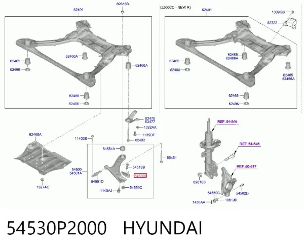 Rótula inferior de suspensión 54530P2000 Hyundai/Kia