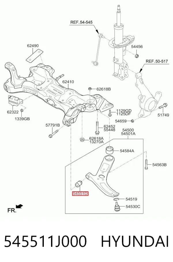 Silentblock del brazo de suspensión 545511J000 Hyundai/Kia