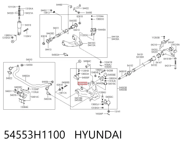 Silentblock del brazo de suspensión 54553H1100 Hyundai/Kia