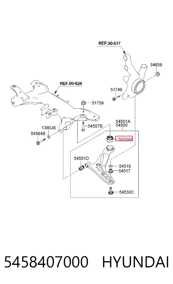 Silentblock del brazo de suspensión 5458407000 Hyundai/Kia