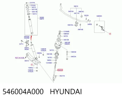 Barra reactiva delantera/inferior HYUNDAI 546004A000