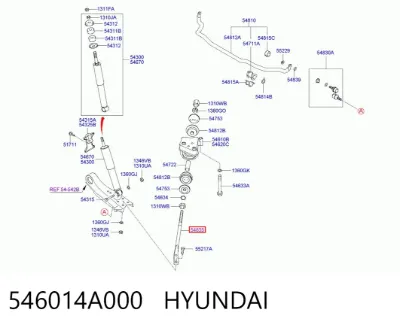 Barra reactiva delantera/inferior HYUNDAI 546014A000
