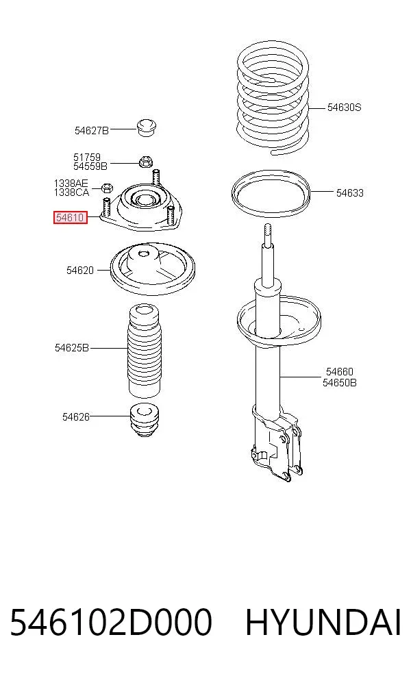 Soporte del amortiguador delantero 546102D000 Hyundai/Kia