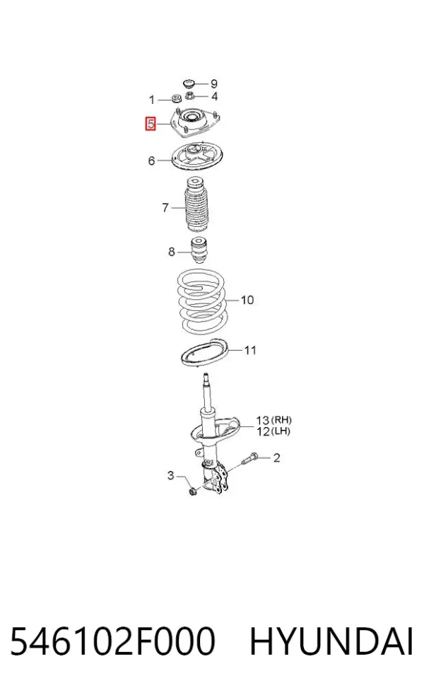 Soporte del amortiguador delantero 546102F000 Hyundai/Kia