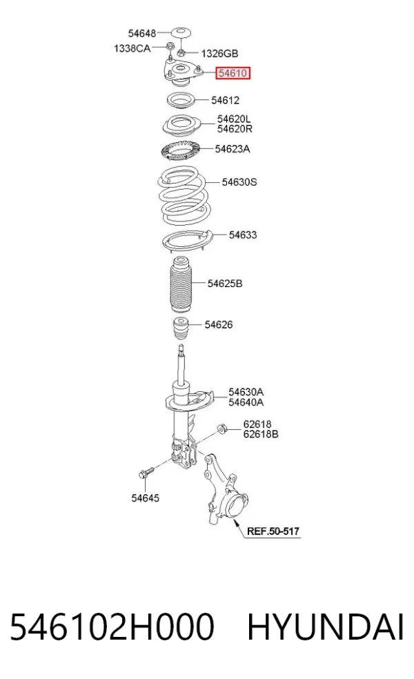 Soporte del amortiguador delantero 546102H000 Hyundai/Kia