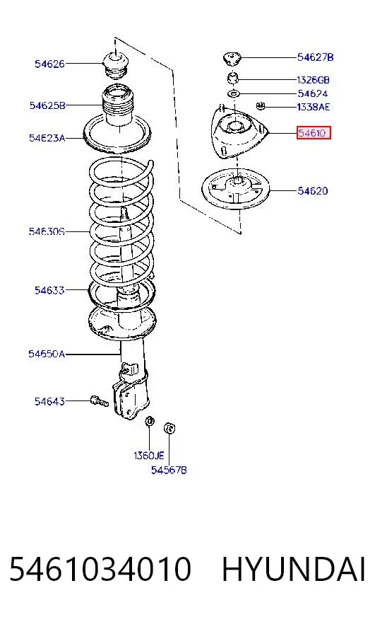 Soporte del amortiguador delantero 5461034010 Hyundai/Kia