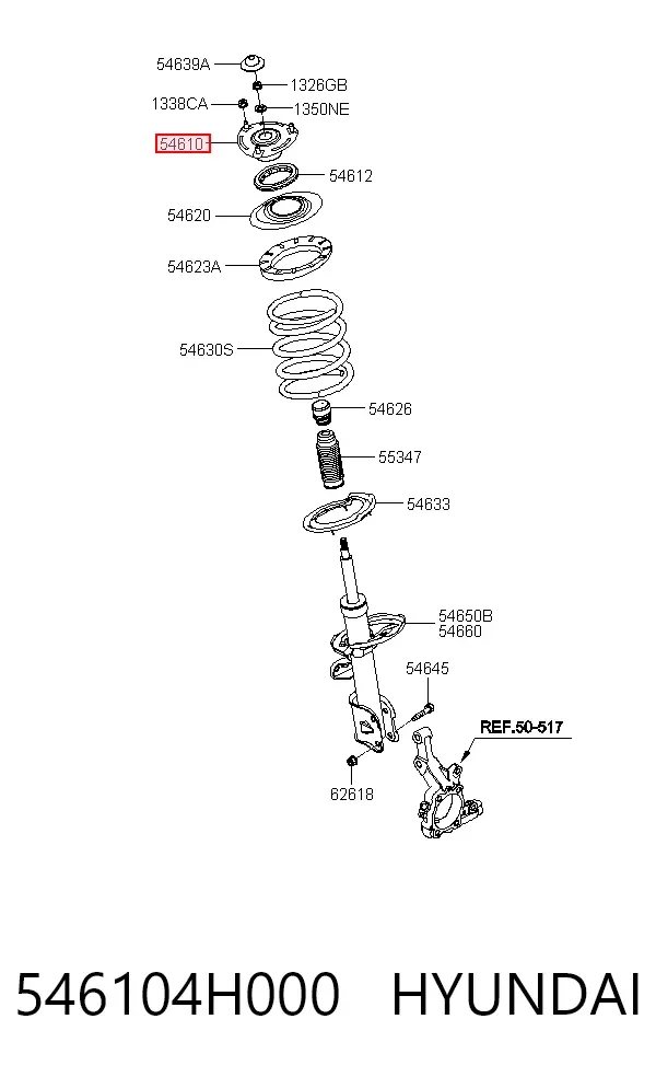 Soporte del amortiguador delantero 546104H000 Hyundai/Kia
