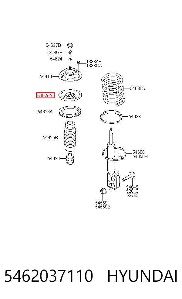 Copa superior del resorte delantero 5462037110 Hyundai/Kia