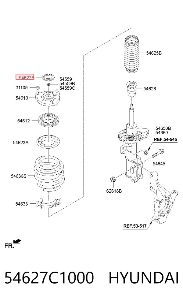 Cubierta de soporte del amortiguador delantero 54627C1000 Hyundai/Kia