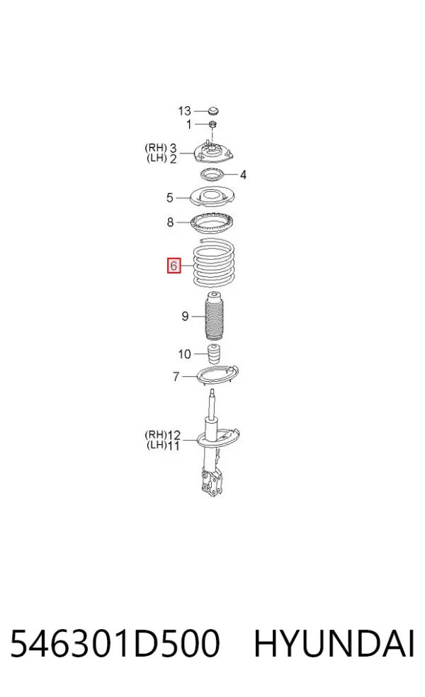 Muelle delantero 546301D500 Hyundai/Kia
