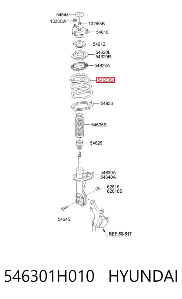 Muelle delantero 546301H010 Hyundai/Kia