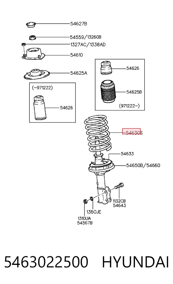 Muelle delantero 5463022500 Hyundai/Kia
