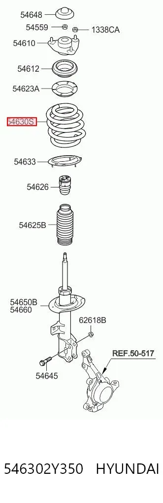 Muelle delantero 546302Y350 Hyundai/Kia