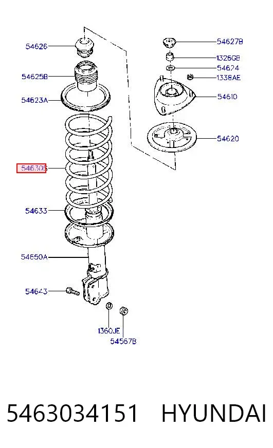 Muelle delantero 5463034151 Hyundai/Kia