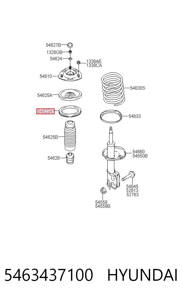 Aislador de resorte delantero superior 5463437100 Hyundai/Kia