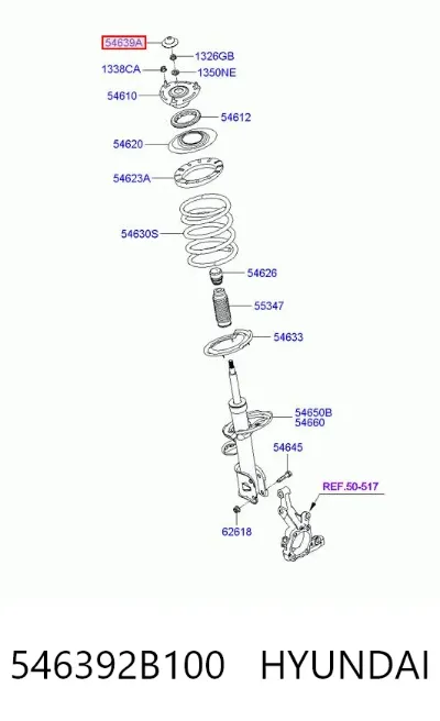 Cubierta de soporte del amortiguador delantero HYUNDAI 546392B100