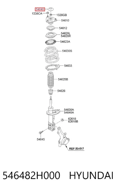 Cubierta de soporte del amortiguador delantero HYUNDAI 546482H000