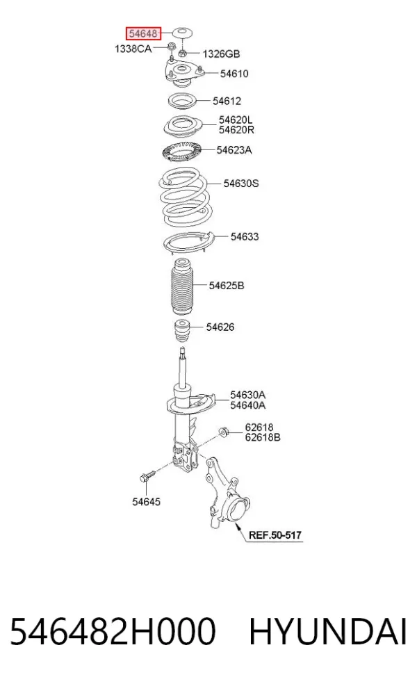 Cubierta de soporte del amortiguador delantero 546482H000 Hyundai/Kia