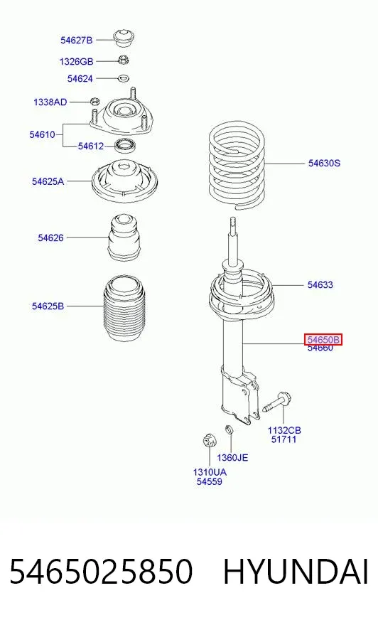 Amortiguador delantero izquierdo 5465025850 Hyundai/Kia