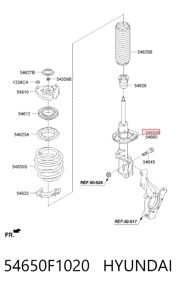Amortiguador delantero izquierdo 54650F1020 Hyundai/Kia