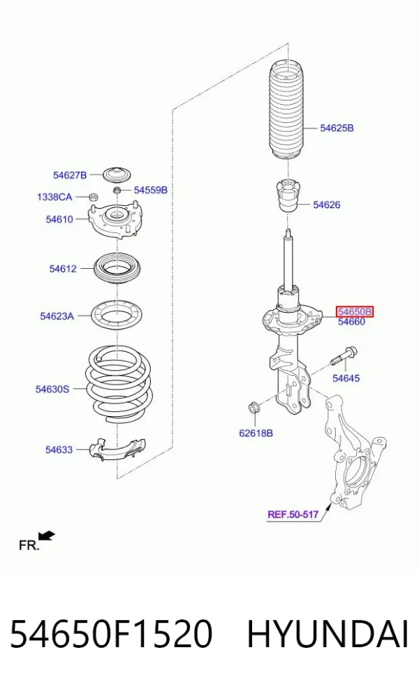 Amortiguador delantero izquierdo 54650F1520 Hyundai/Kia