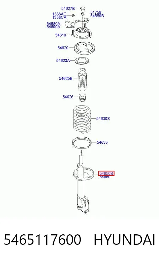 Amortiguador delantero izquierdo 5465117600 Hyundai/Kia