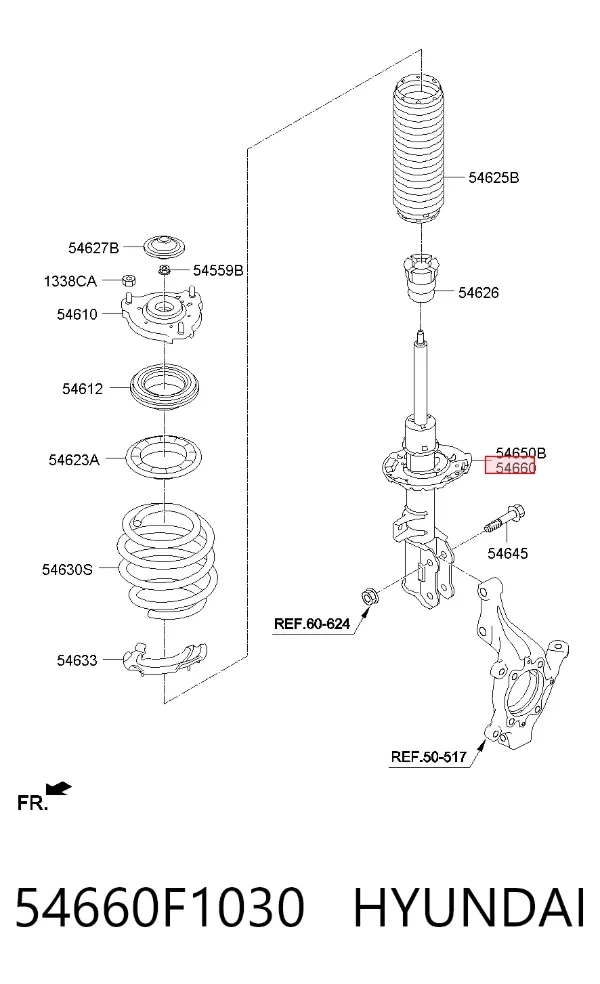 Amortiguador delantero derecho 54660F1030 Hyundai/Kia