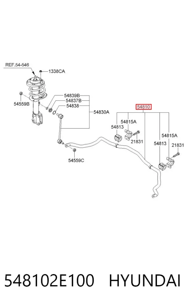 Estabilizador delantero 548102E100 Hyundai/Kia