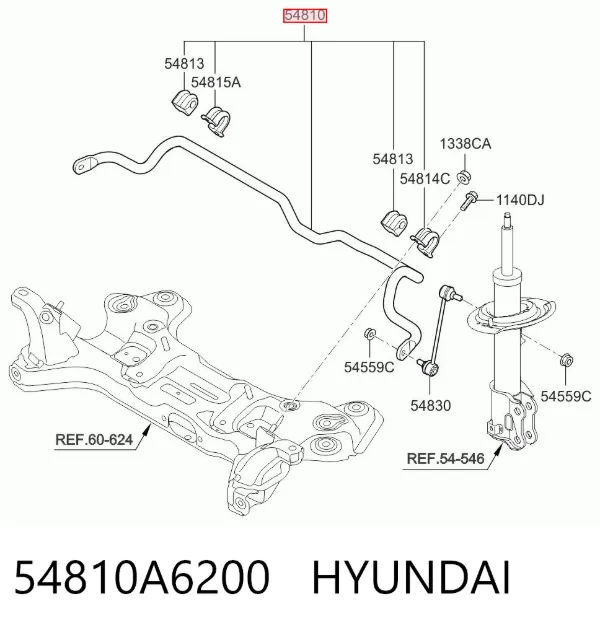 Estabilizador delantero 54810A6200 Hyundai/Kia