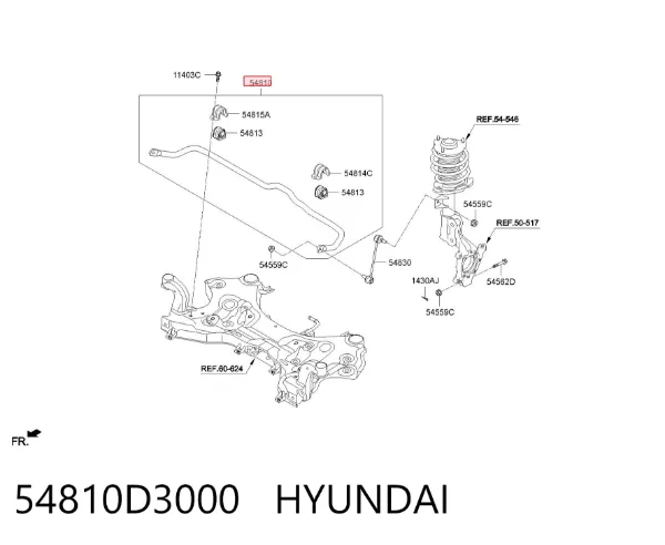 Estabilizador delantero 54810D3000 Hyundai/Kia