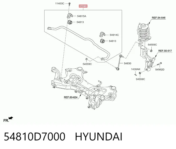 Estabilizador delantero 54810D7000 Hyundai/Kia