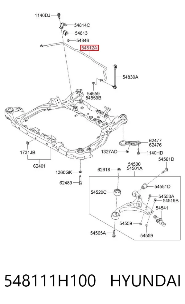 Estabilizador delantero 548111H100 Hyundai/Kia