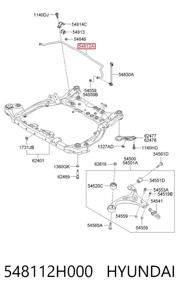 Estabilizador delantero 548112H000 Hyundai/Kia