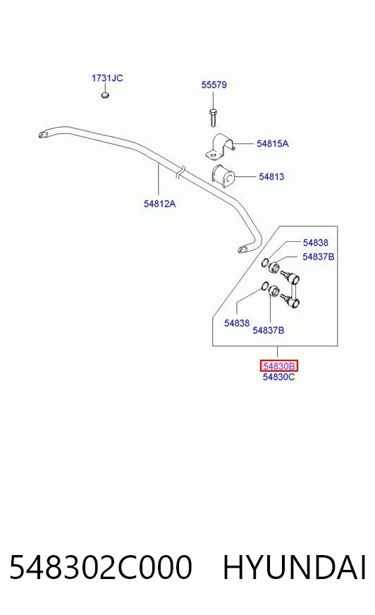 Bieleta estabilizadora delantera izquierda 548302C000 Hyundai/Kia