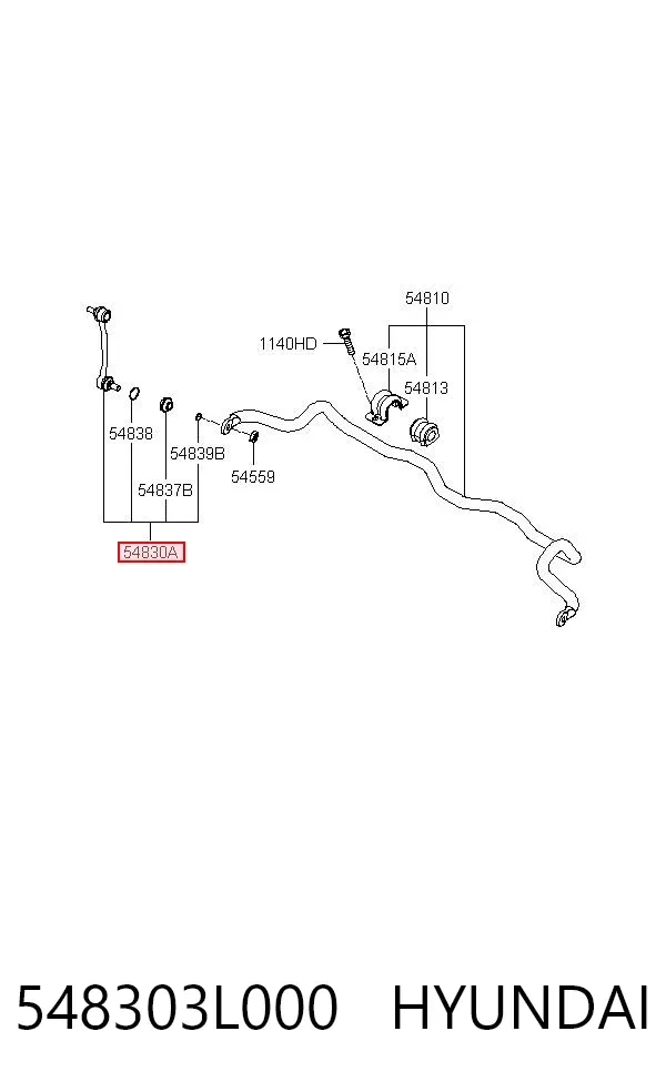 Bieleta estabilizadora delantera 548303L000 Hyundai/Kia