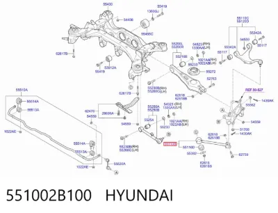 Barra longitudinal de suspensión trasera HYUNDAI 551002B100