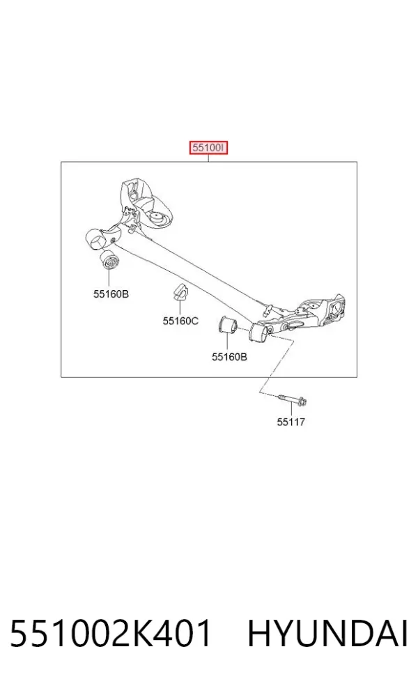 Puente trasero 551002K401 Hyundai/Kia