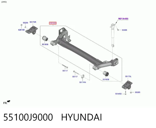 Puente trasero 55100J9000 Hyundai/Kia