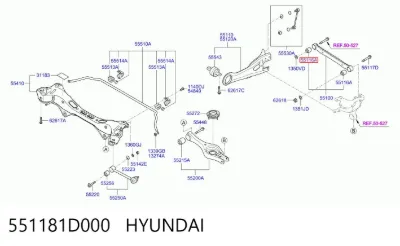 Buje del brazo transversal trasero HYUNDAI 551181D000