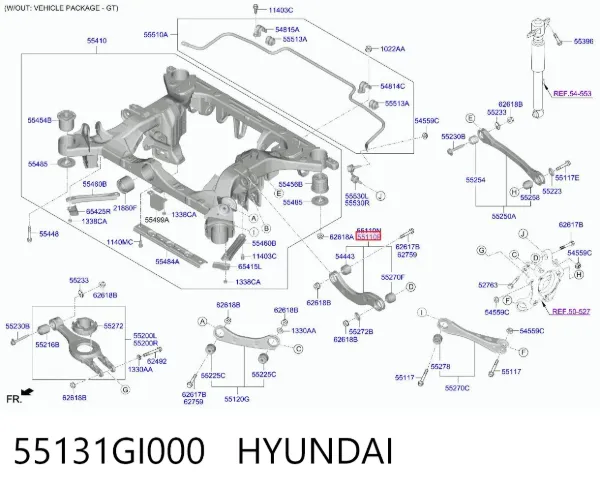 Brazo superior derecho de la suspensión trasera 55131GI000 Hyundai/Kia