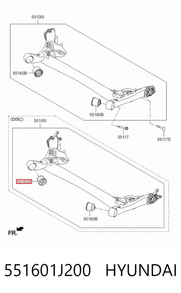 Silentblock trasero 551601J200 Hyundai/Kia