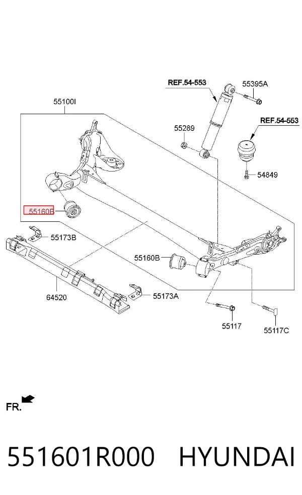 Silentblock trasero 551601R000 Hyundai/Kia