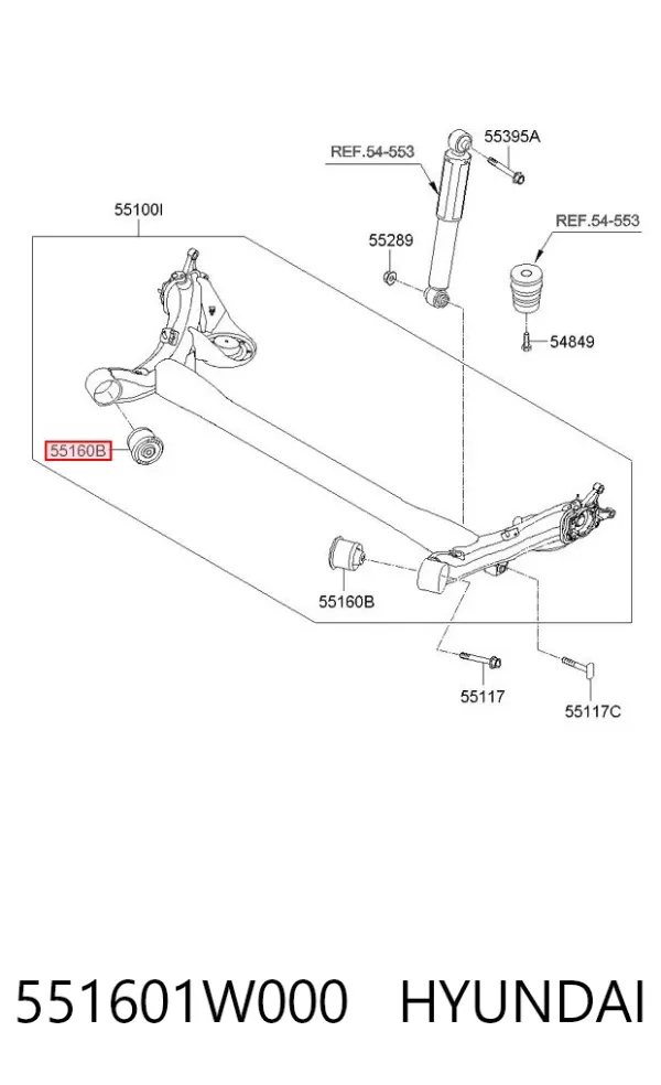 Silentblock trasero 551601W000 Hyundai/Kia