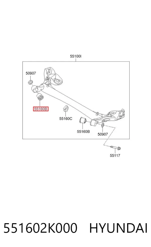 Silentblock trasero 551602K000 Hyundai/Kia