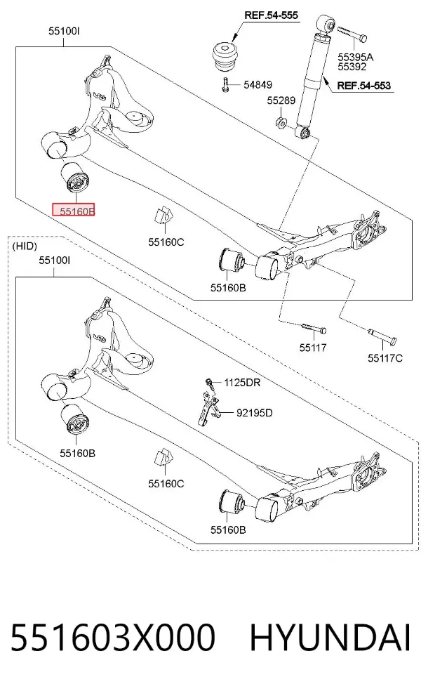 Silentblock trasero 551603X000 Hyundai/Kia