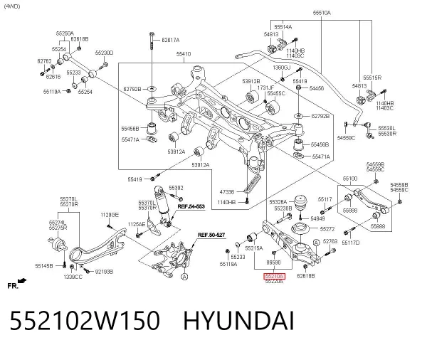 Brazo suspension trasero inferior izquierdo 552102W150 Hyundai/Kia